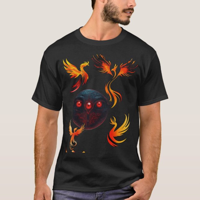 Elegant Phoenix Ink Monogram & mysteriös T-Shirt (Vorderseite)