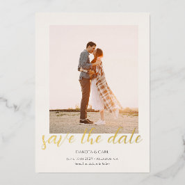 Elegant Photo Gold Save the Date Folieneinladung