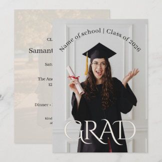 Elegant Photo Grad Party | Modern Minimalist Grad  Einladung