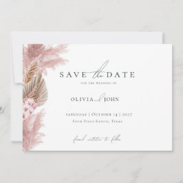 Elegant Photo Pampas Grass Wedding Save the Date 