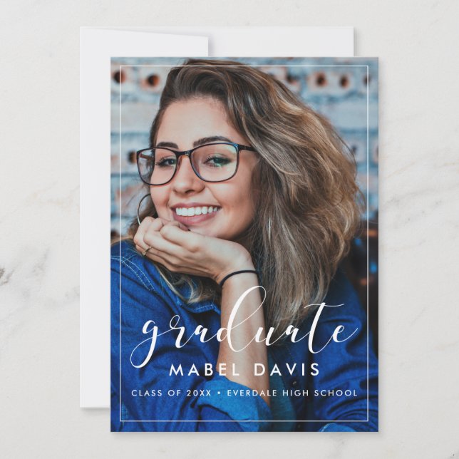 Elegant Photo remise de diplômes invitation (Devant)