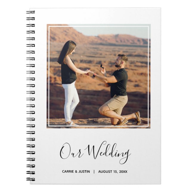 Elegant Photo Wedding Notebook Notizblock (Vorderseite)