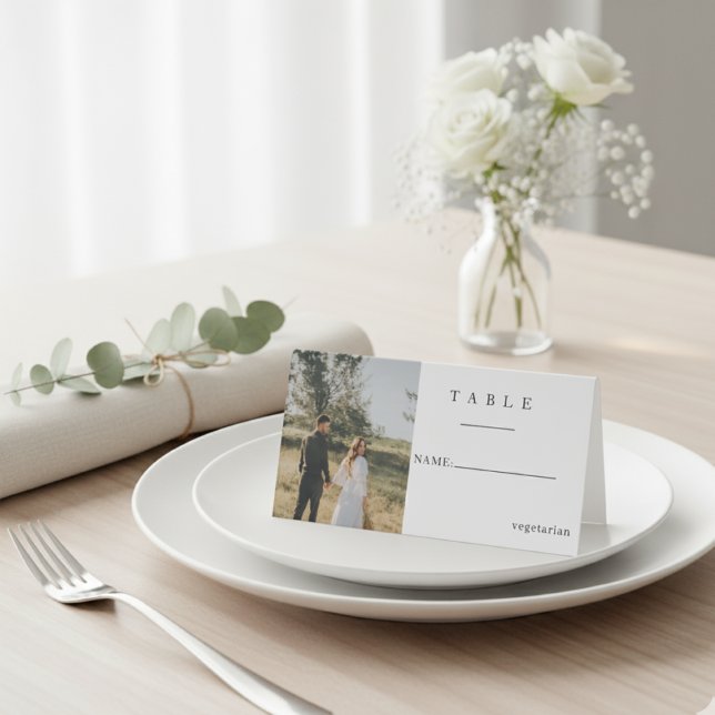 Elegant Photo Wedding Place Cards Tischaufsteller (Von Creator hochgeladen)