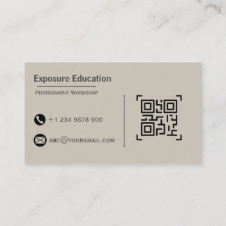 Elegant Photography Workshop Brown Business Card Visitenkarte