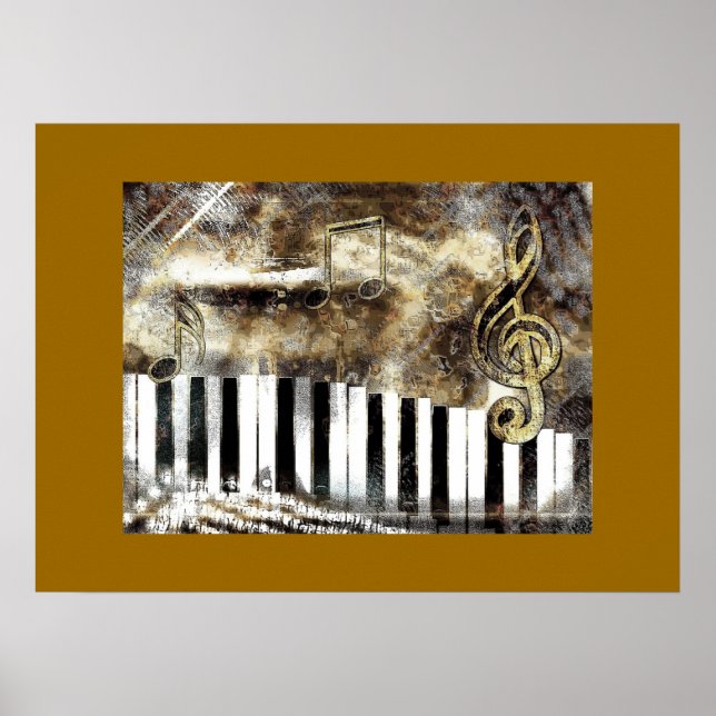 Elegant Piano Music & Notes Poster (Vorne)