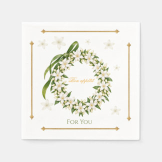 Elegant Pikake Lei Paper Napkins Serviette