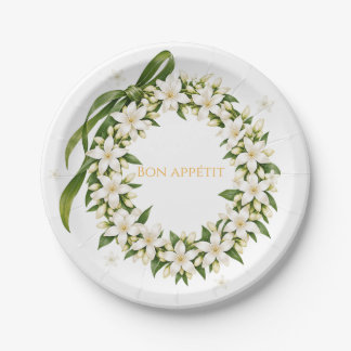 Elegant Pikake Lei Paper Plates Pappteller
