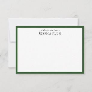 Elégant Pine Green Carte de remerciements personna
