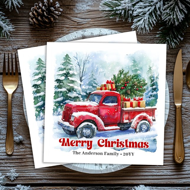 Elegant Pine Wreath Red Green Plaid Napkins Serviette (Bring festive charm to your holiday table with these beautifully designed Christmas napkins featurin)