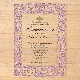 Elegant Pink 15th Birthday Quinceanera Acryleinladungen