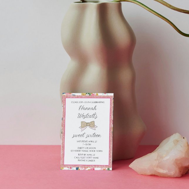 Elegant Pink 16 . Geburtstag Einladung (Von Creator hochgeladen)