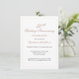 Elegant Pink 50. Hochzeitstag Einladung