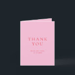 Elegant Pink and Red Classic Wedding Dankeskarte<br><div class="desc">Elegant and classic wedding design.</div>
