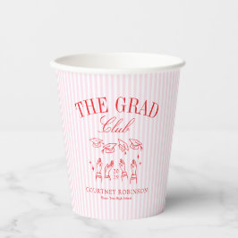 Elegant Pink and Red Grad Club Graduation Pappbecher