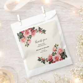 Elegant pink and red roses floral wedding  geschenktütchen