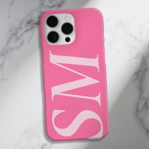 Elegant Pink Bold Initial Monogram iPhone 16 Pro Max Hülle