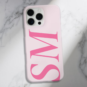 Elegant Pink Bold Initial Monogram iPhone 16 Pro Max Hülle