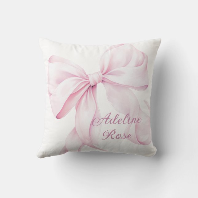 Elegant Pink Bow Baby Girl Kissen (Rückseite)