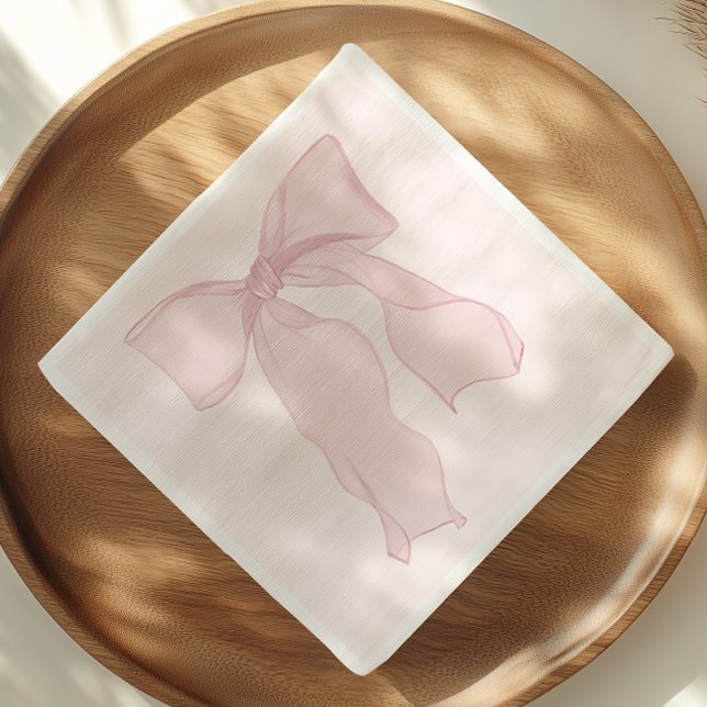 Elegant Pink Bow Birthday Serviette (Von Creator hochgeladen)
