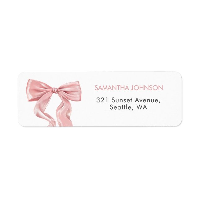 Elegant Pink Bow Coquette-Adresse (Vorne)