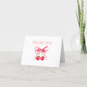 Elegant Pink Bow Coquette Baby Shower Vielen Dank Dankeskarte