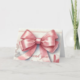 Elegant Pink Bow Coquette Baby Shower Vielen Dank Dankeskarte