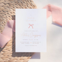 Elegant Pink Bow Coquette Girl Baby Shower