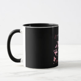 Elegant Pink Butterfets Bilingual Tasse