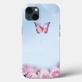 Elegant Pink Butterfly Rose iPhone 13 Fall Case-Mate iPhone Hülle