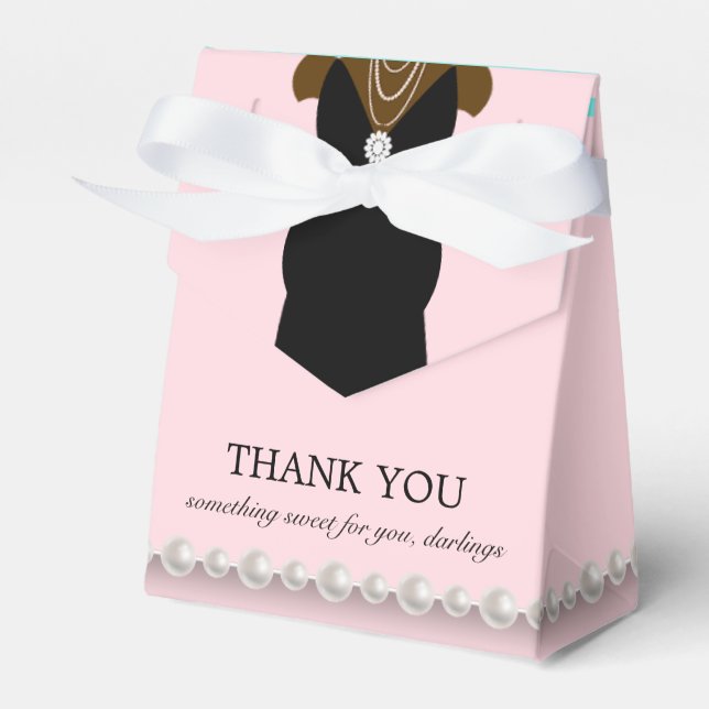 Elegant Pink Chic Ethnic Tiffany Thema Kinderdusch Geschenkschachtel (Vorderseite)