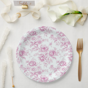 Elegant Pink Chinoiserie Pappteller