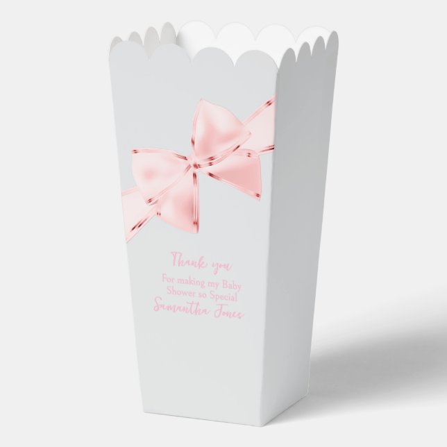 Elegant Pink Coquette Bow Girl Baby Shower Geschenkschachtel (Vorderseite)