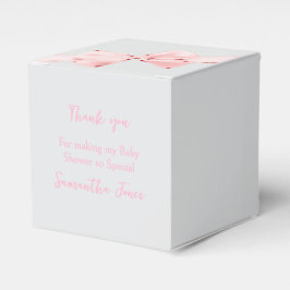 Elegant Pink Coquette Bow Girl Baby Shower Geschenkschachtel