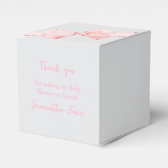 Elegant Pink Coquette Bow Girl Baby Shower Geschenkschachtel (Vorderseite)