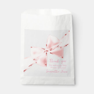 Elegant Pink Coquette Bow Girl Baby Shower Geschenktütchen