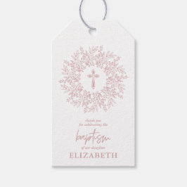 Elegant Pink Cross Girl Baptism Favor Geschenkanhänger