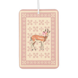 Elegant Pink Doe-patterned Christmas Autolufterfrischer