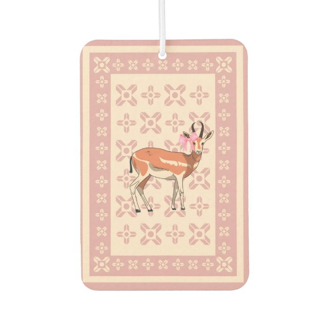 Elegant Pink Doe-patterned Christmas  Autolufterfrischer (Vorderseite)