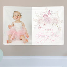 Elegant Pink Fancy One 1st Birthday Party