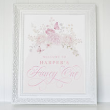 Elegant Pink Fancy One 1st Birthday Party