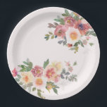 Elegant Pink Floral Bridal Shower Pappteller<br><div class="desc">Elegant Pink Floral Bridal Shower Paper Plates</div>