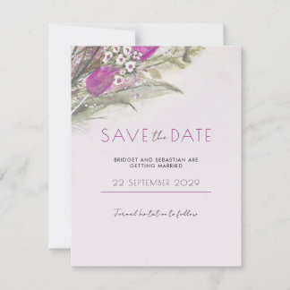 Élégant Pink floral Enregistrer la date invitation