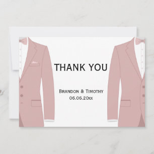 Elegant Pink Gay Wedding Dankeschön Karten