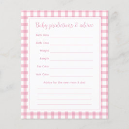 Elegant Pink Gingham Baby Shower Guessing Game