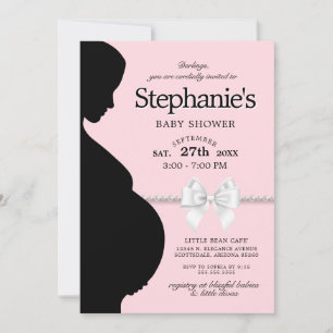 Elegant Pink Glam Tiffany Bow Theme Baby Shower Einladung