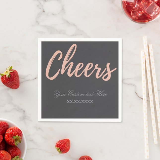 Elegant Pink Gold Cheer Party Theme Design napkin Serviette (Beispiel)