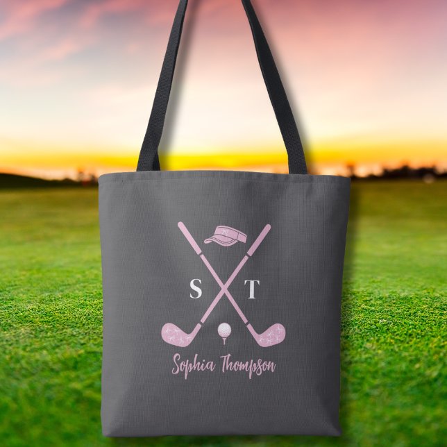 Elegant Pink Golf Club White Bows Custom Birthday Tasche (Von Creator hochgeladen)