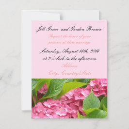 Elegant Pink Hydrangea Hochzeit Einladung