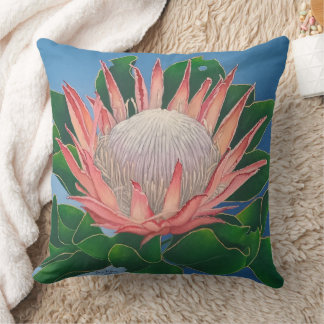 Elegant Pink King Protea | Flower Botanical Art Kissen