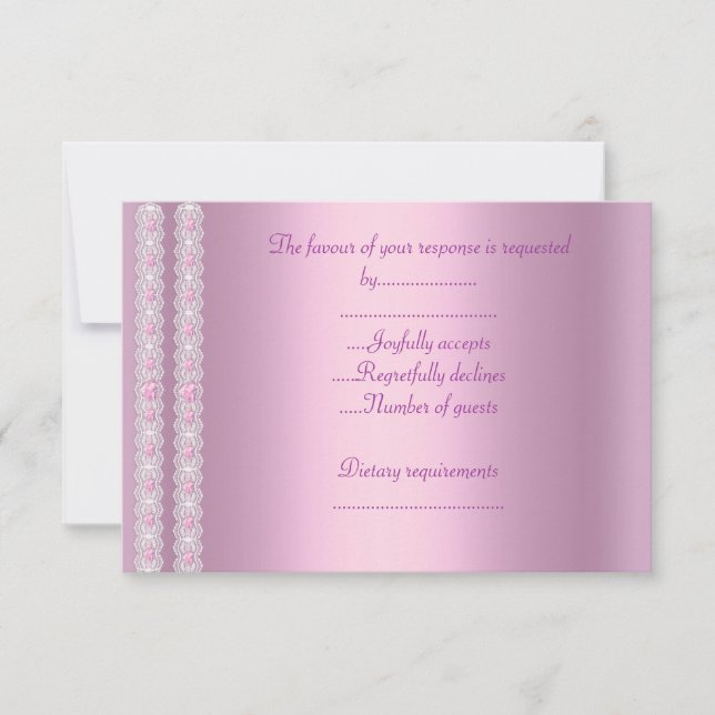 ELEGANT PINK LACE JEDEN ANLASS UAWG RSVP KARTE (Vorderseite)